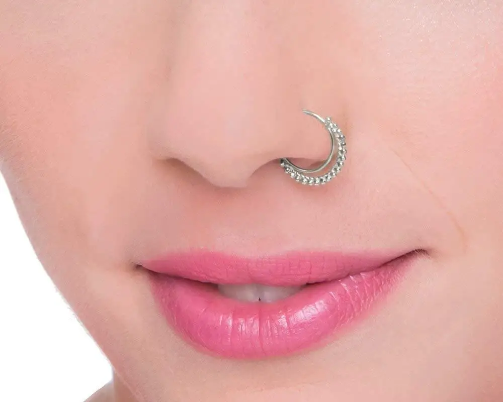 silver nose ring